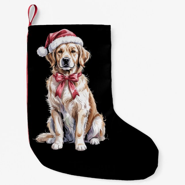 Christmas Golden Retriever Lover Dog Mama  Small Christmas Stocking (Front)