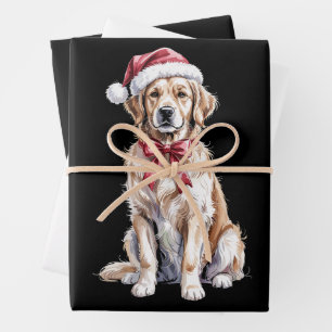 Christmas Golden Retriever Lover Dog Mama Wrapping Paper Sheets