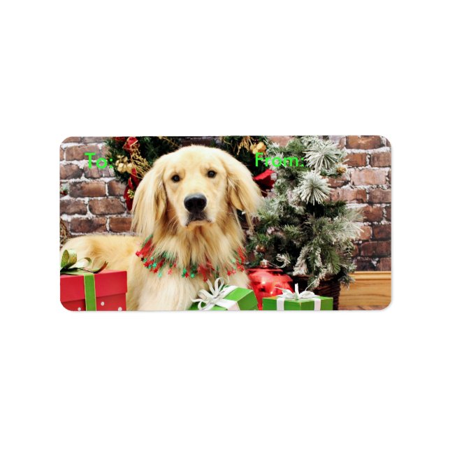 Christmas - Golden Retriever - Ozzy Label (Front)