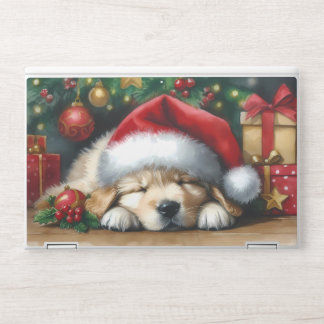 Christmas Golden Retriever Puppy HP Laptop Skin