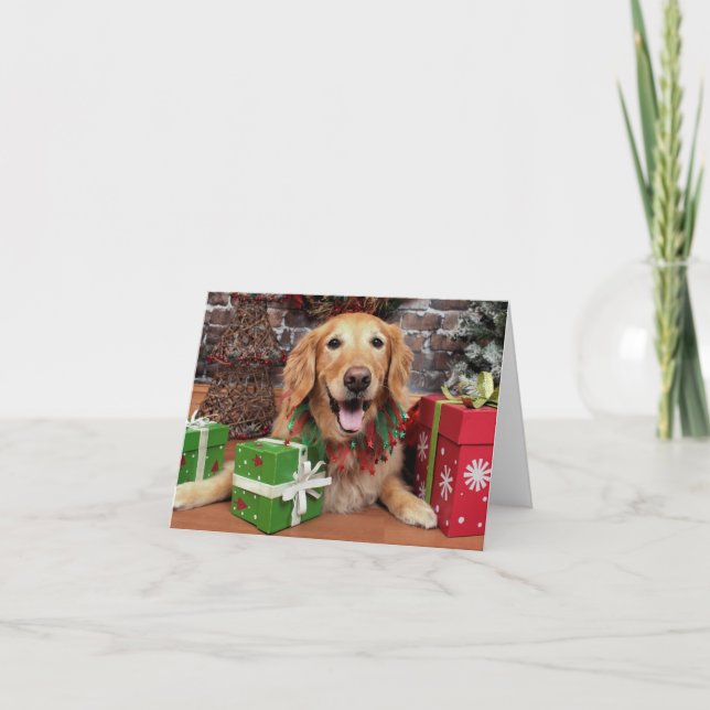 Christmas - Golden Retriever - Sidney Holiday Card (Front)