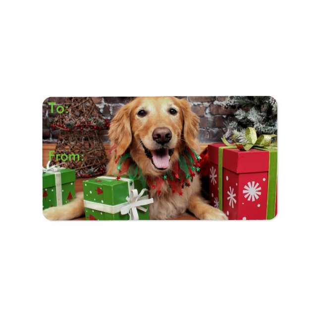 Christmas - Golden Retriever - Sidney Label (Front)