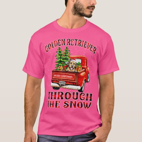 Christmas Golden Retriever Through The Snow Dog Sa T_Shirt