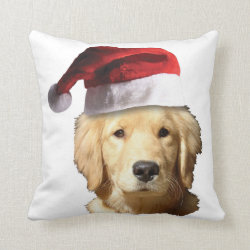 Christmas Golden Retriever Throw Pillow