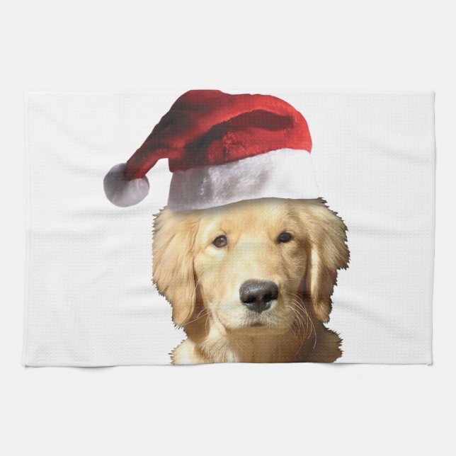 Christmas Golden Retriever Towel (Horizontal)