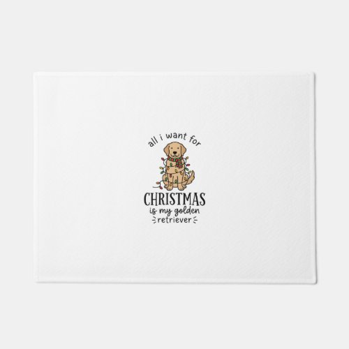 Christmas Golden Retriever Wish List Design Doormat