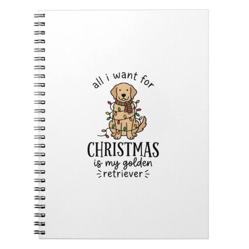 Christmas Golden Retriever Wish List Design Notebook