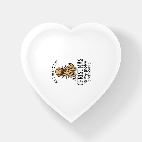 Christmas Golden Retriever Wish List Design Paperweight