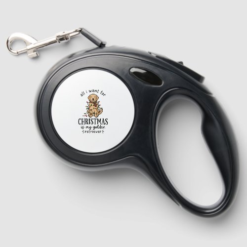 Christmas Golden Retriever Wish List Design Retractable Pet Leash