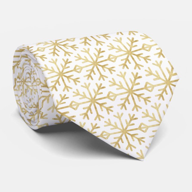 Christmas golden snowflake neck tie (Rolled)