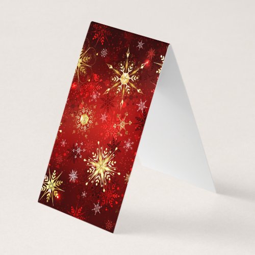 Christmas Golden Snowflakes on Red Background