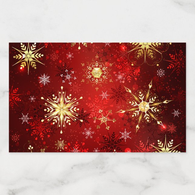 Christmas Golden Snowflakes on Red Background Envelope Liner (Design)