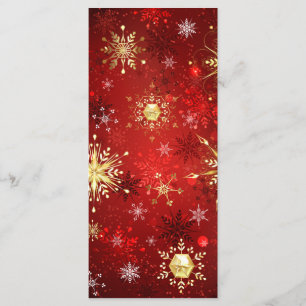Christmas Golden Snowflakes on Red Background Menu