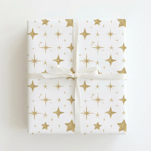 Christmas Golden Stars Wrapping Paper