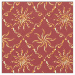 Christmas Golden Sun Pattern Fabric