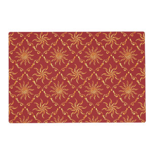Christmas Golden Sun Pattern Placemat