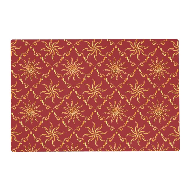 Christmas Golden Sun Pattern Placemat (Front)