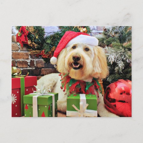 Christmas _ GoldenDoodle _ Bella Holiday Postcard