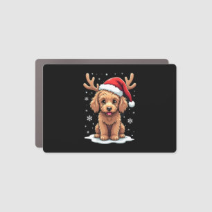 Christmas Goldendoodle Dog Reindeer Holiday Doodle Car Magnet