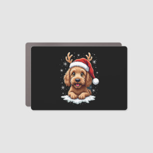 Christmas Goldendoodle Dog Reindeer Holiday Doodle Car Magnet