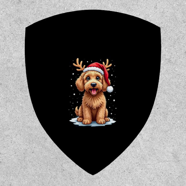 Christmas Goldendoodle Dog Reindeer Holiday Doodle Patch (Front)