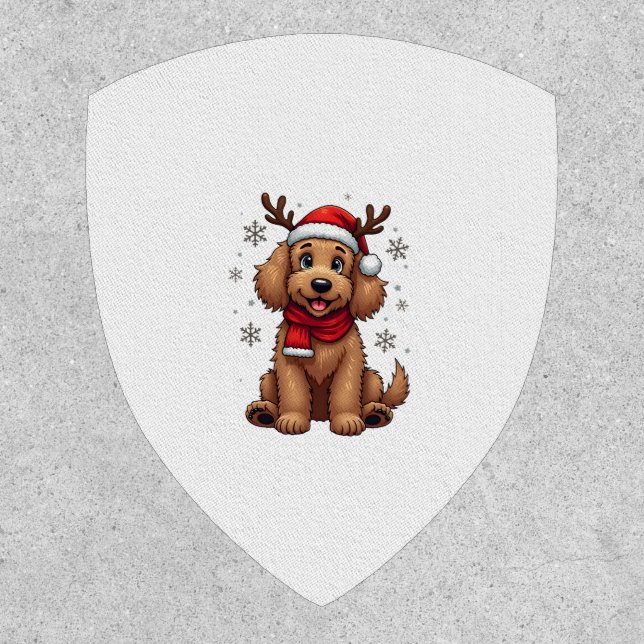 Christmas Goldendoodle Dog Reindeer Holiday Doodle Patch (Front)