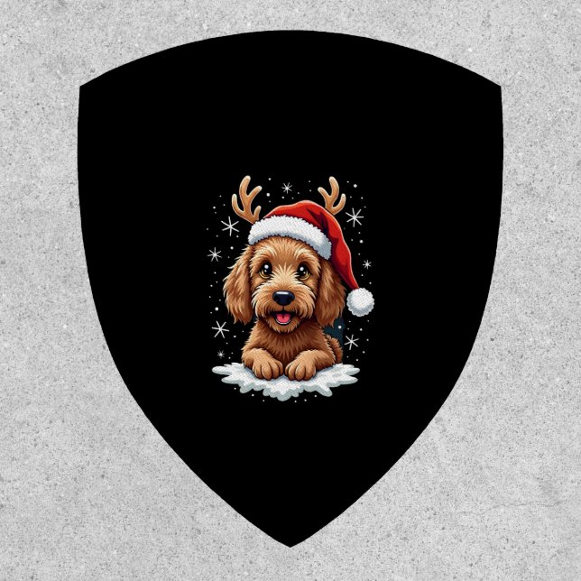 Christmas Goldendoodle Dog Reindeer Holiday Doodle Patch (Front)