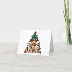 Christmas Goldendoodle Dogs Holiday Card