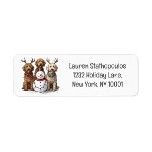 Christmas Goldendoodle Dogs Label