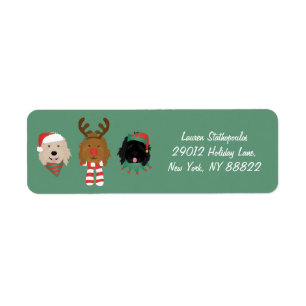 Christmas Goldendoodle Dogs Label