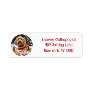 Christmas Goldendoodle Dogs Label