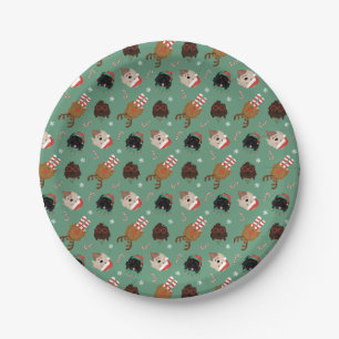 Christmas Goldendoodle Dogs Paper Plates