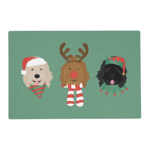 Christmas Goldendoodle Dogs Placemat