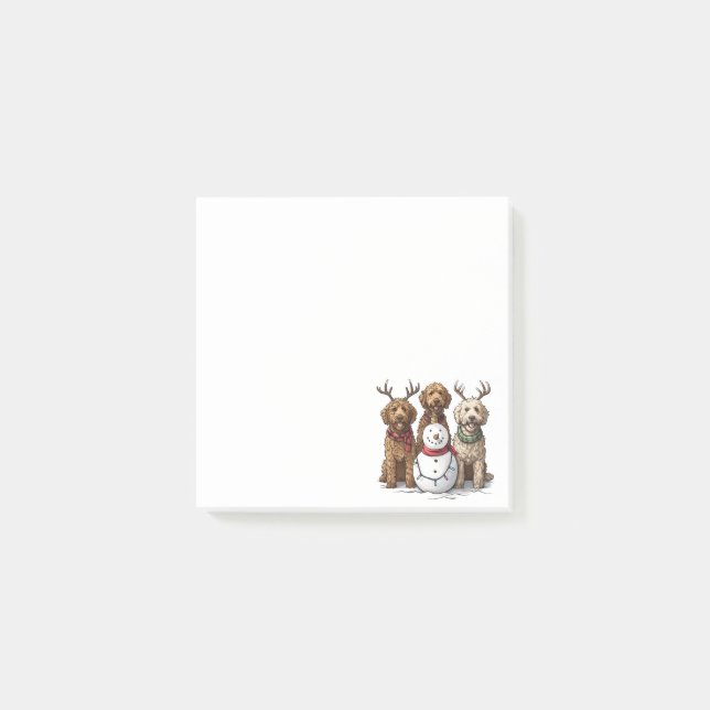 Christmas Goldendoodle Dogs Post-it Notes (Front)