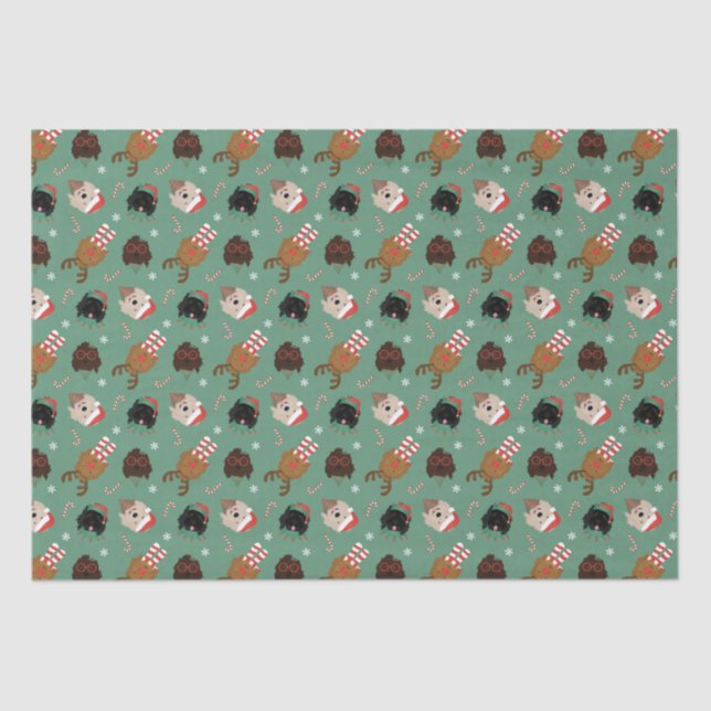 Christmas Goldendoodle Dogs Tissue Paper (Front)
