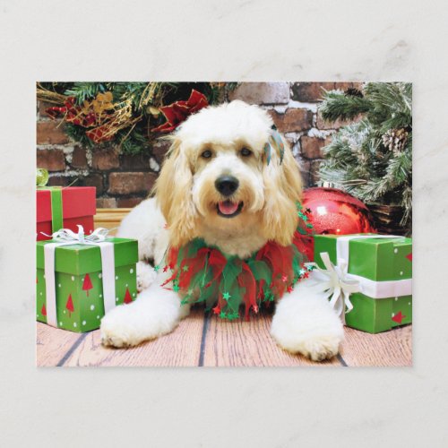 Christmas _ GoldenDoodle _ Mazey Holiday Postcard