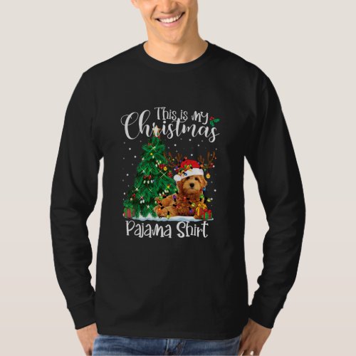 Christmas Goldendoodle Reindeer Funny Pajama Dog T_Shirt
