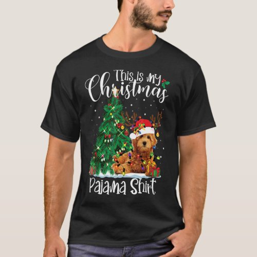 Christmas Goldendoodle Reindeer  Pajama Dog  Xmas T_Shirt