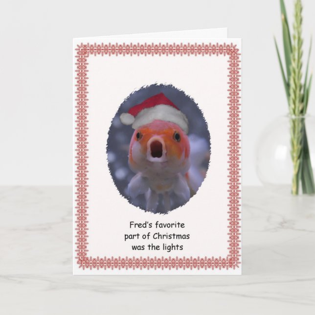 Christmas Goldfish Humorous Card (Front)
