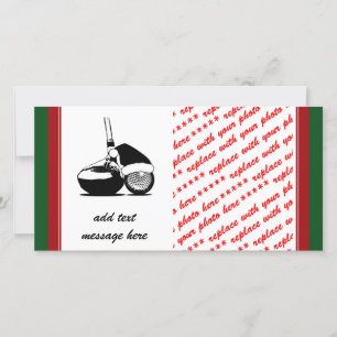 Christmas Golf Ball   and Club Holiday Card