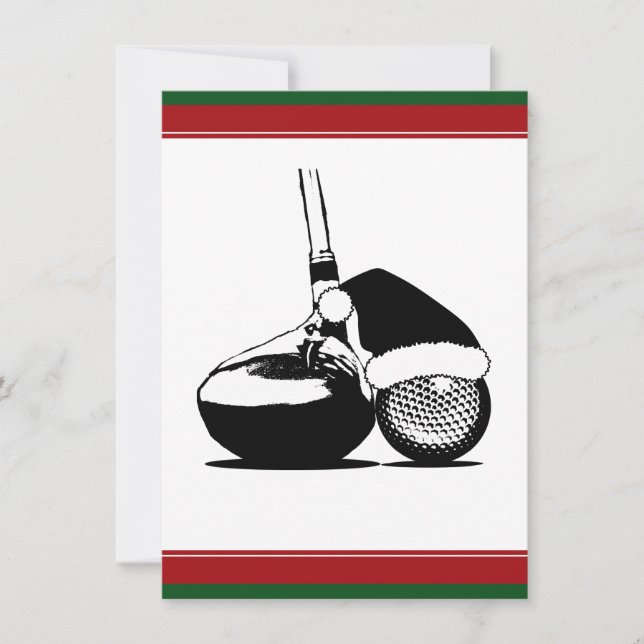 Christmas Golf Ball   and Club Invitation (Front)