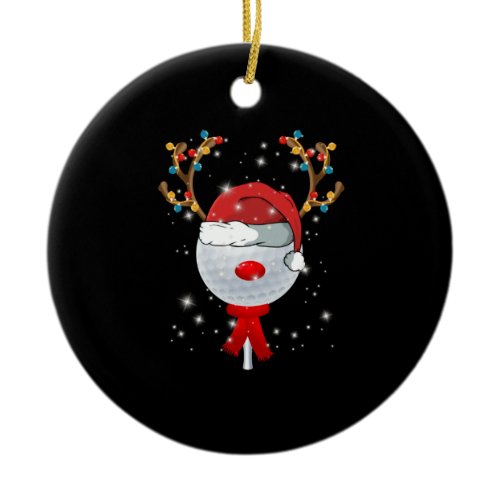 Christmas Golf Ball   Ceramic Ornament