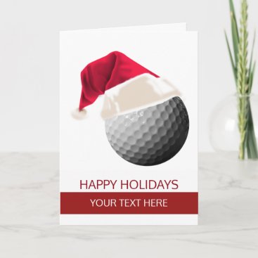 Christmas golf Ball Santa Hat Greeting Cards