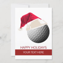Christmas golf Ball Santa Hat Greeting Cards