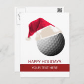 Christmas golf Ball Santa Hat postCards (Front/Back)