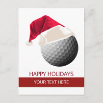 Christmas golf Ball Santa Hat postCards