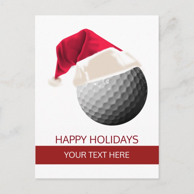 Christmas golf Ball Santa Hat postCards (Front)