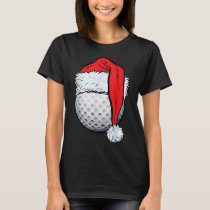 Christmas Golf Ball Santa Hat Xmas Golfing Boys Me T-Shirt