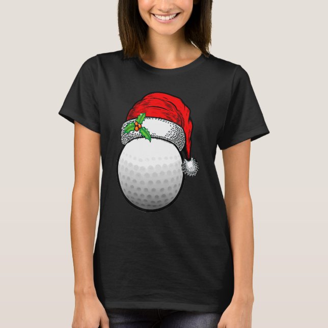 Christmas Golf Ball Santa Hat Xmas Sport For Boy M T-Shirt (Front)