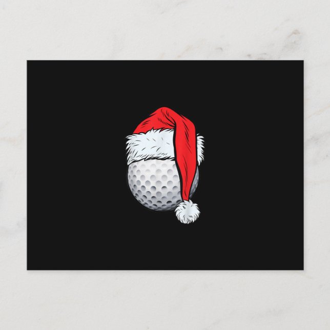 Christmas Golf Ball Santa T Hat Funny Sport Xmas Postcard (Front)